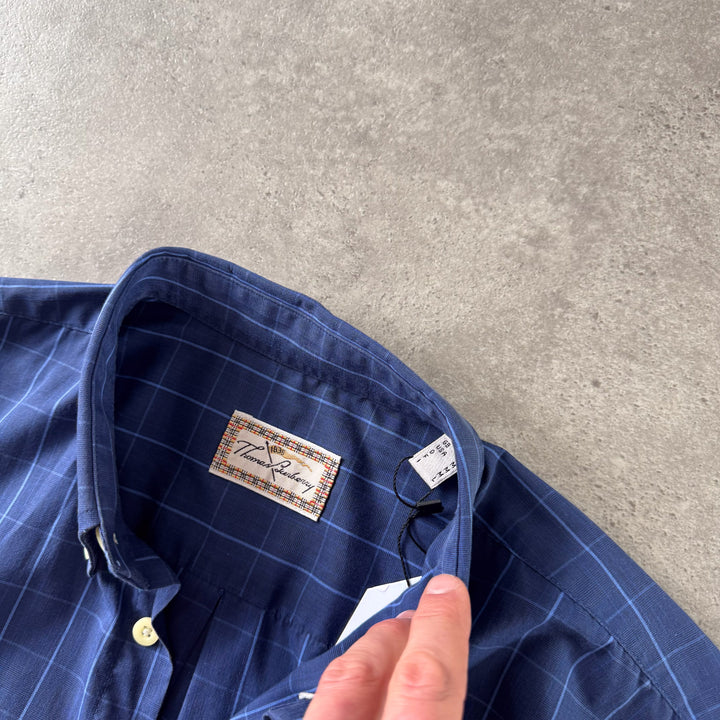 Thomas Burberry Shirt Navy & Blue Men's M