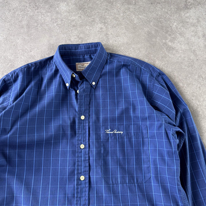 Thomas Burberry Shirt Navy & Blue Men's M