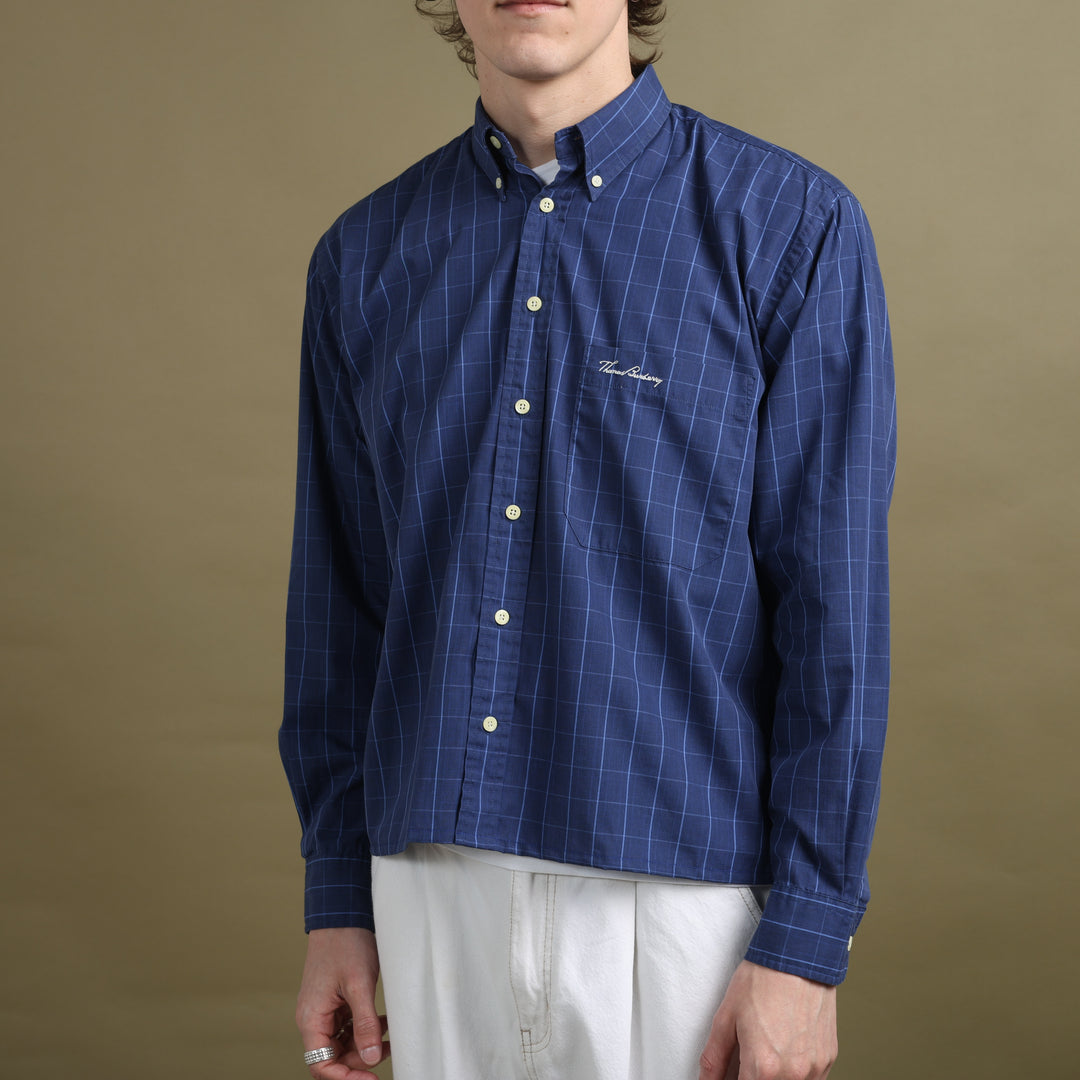 Thomas Burberry Shirt Navy & Blue Men's M
