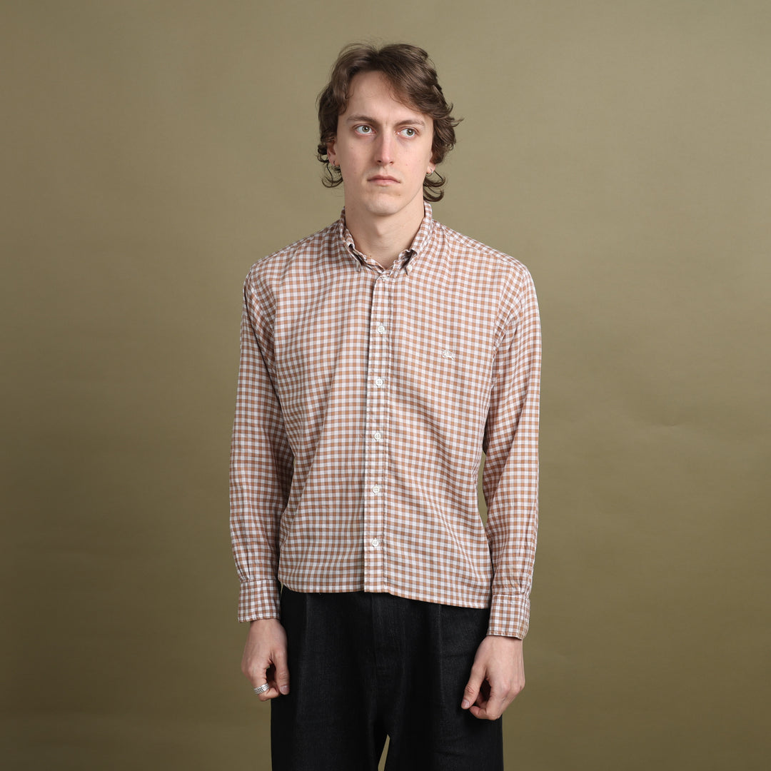 Burberry Shirt Burnt Orange & White Men's S