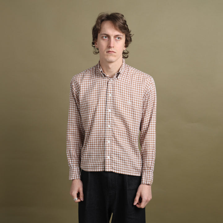 Burberry Shirt Burnt Orange & White Men's S