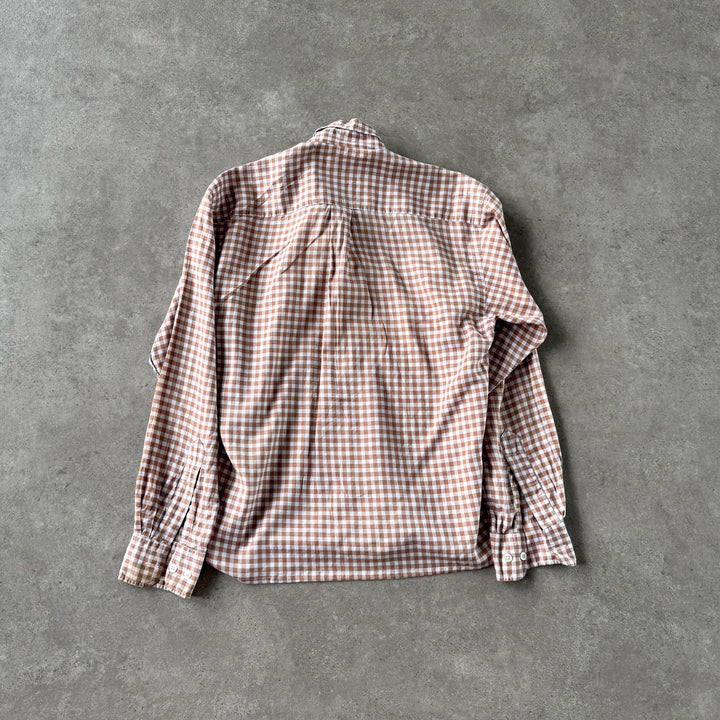 Burberry Shirt Burnt Orange & White Men's S