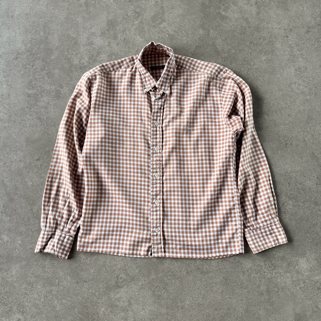 Burberry Shirt Burnt Orange & White Men's S
