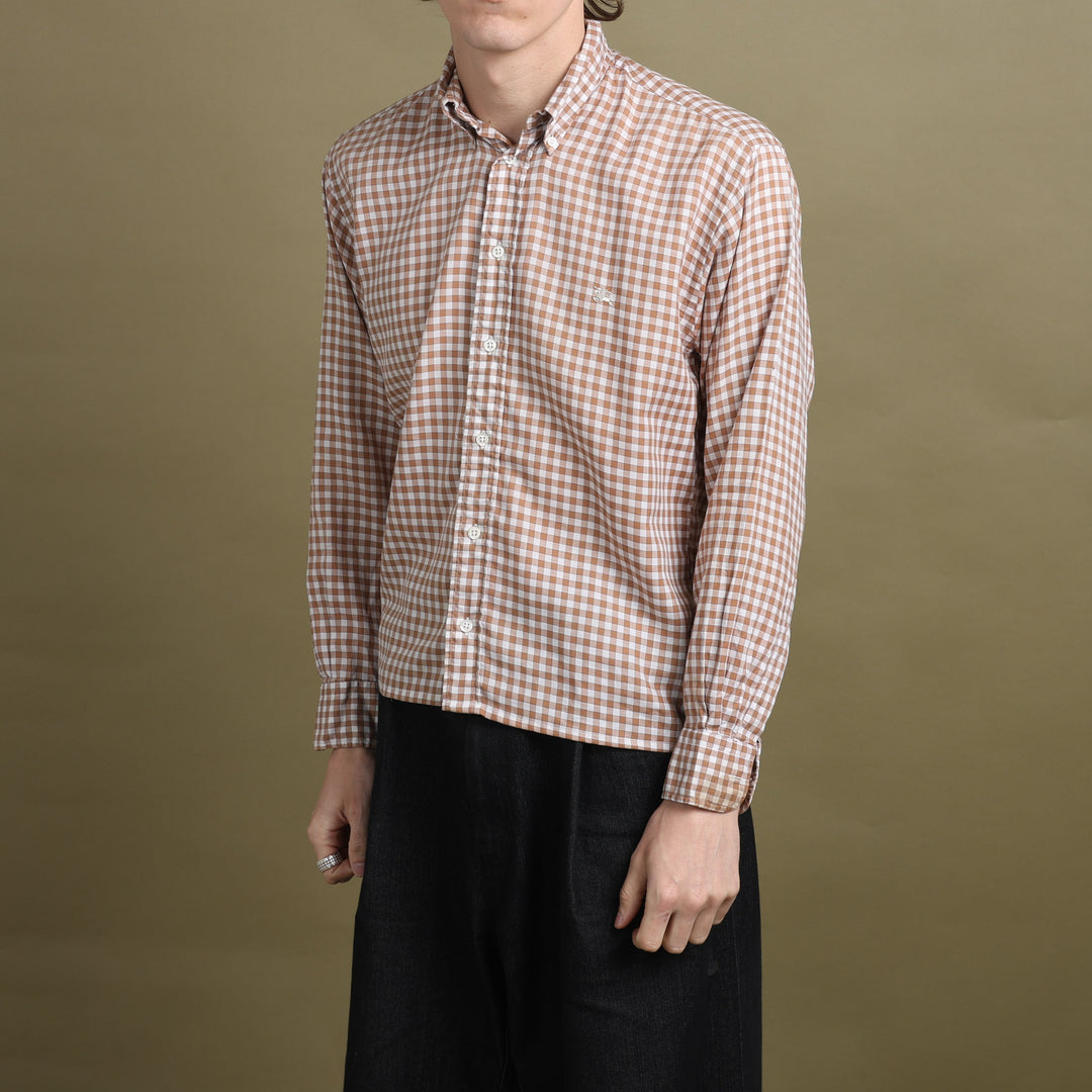 Burberry Shirt Burnt Orange & White Men's S