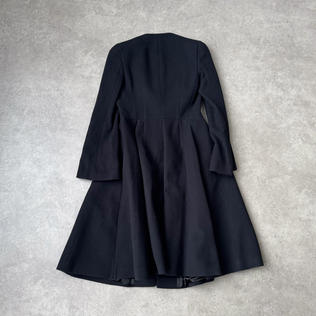 Emporio Armani Collarless Overcoat Black Women's UK 8