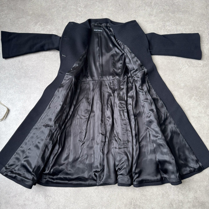 Emporio Armani Collarless Overcoat Black Women's UK 8