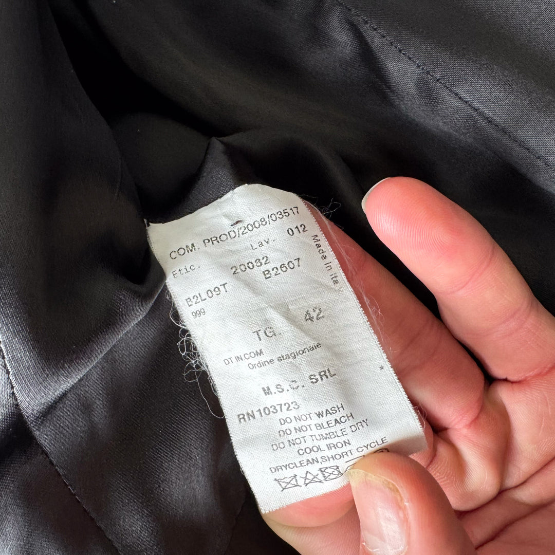 Emporio Armani Collarless Overcoat Black Women's UK 8
