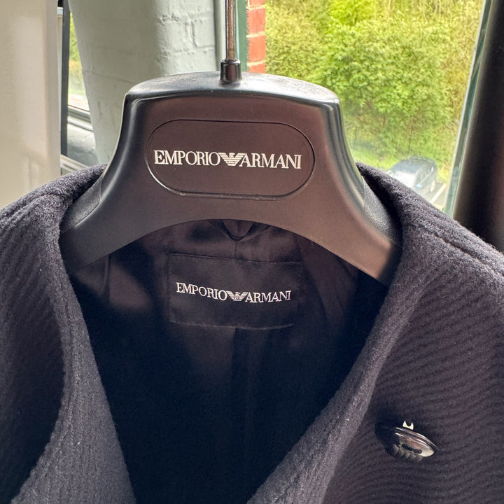 Emporio Armani Collarless Overcoat Black Women's UK 8