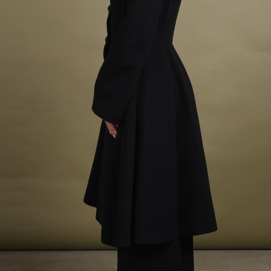 Emporio Armani Collarless Overcoat Black Women's UK 8