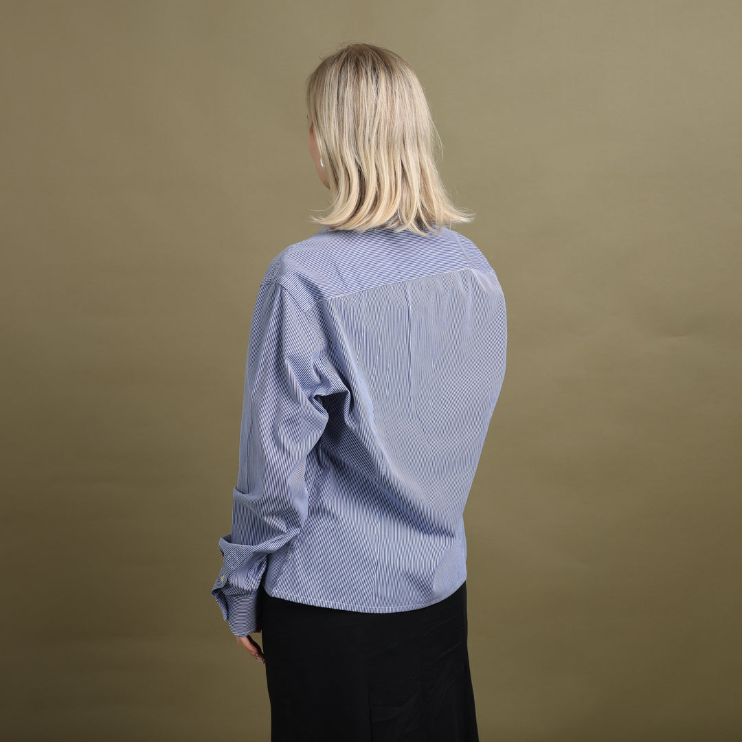 Balmain Dress Shirt Blue & White Women's M