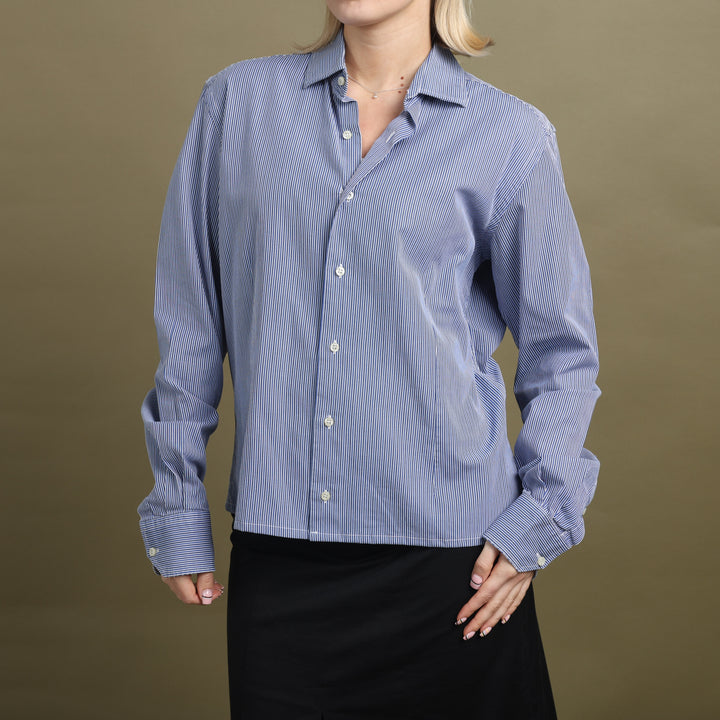 Balmain Dress Shirt Blue & White Women's M
