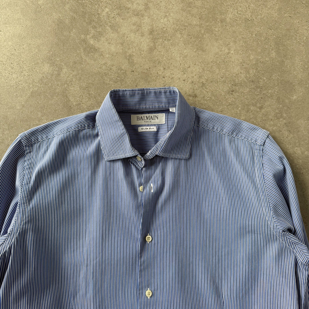 Balmain Dress Shirt Blue & White Women's M