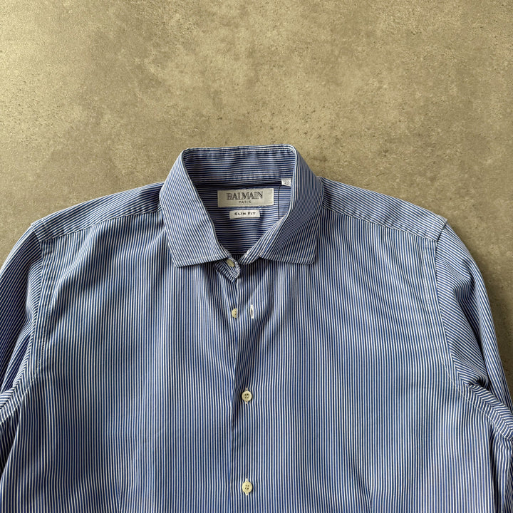 Balmain Dress Shirt Blue & White Women's M