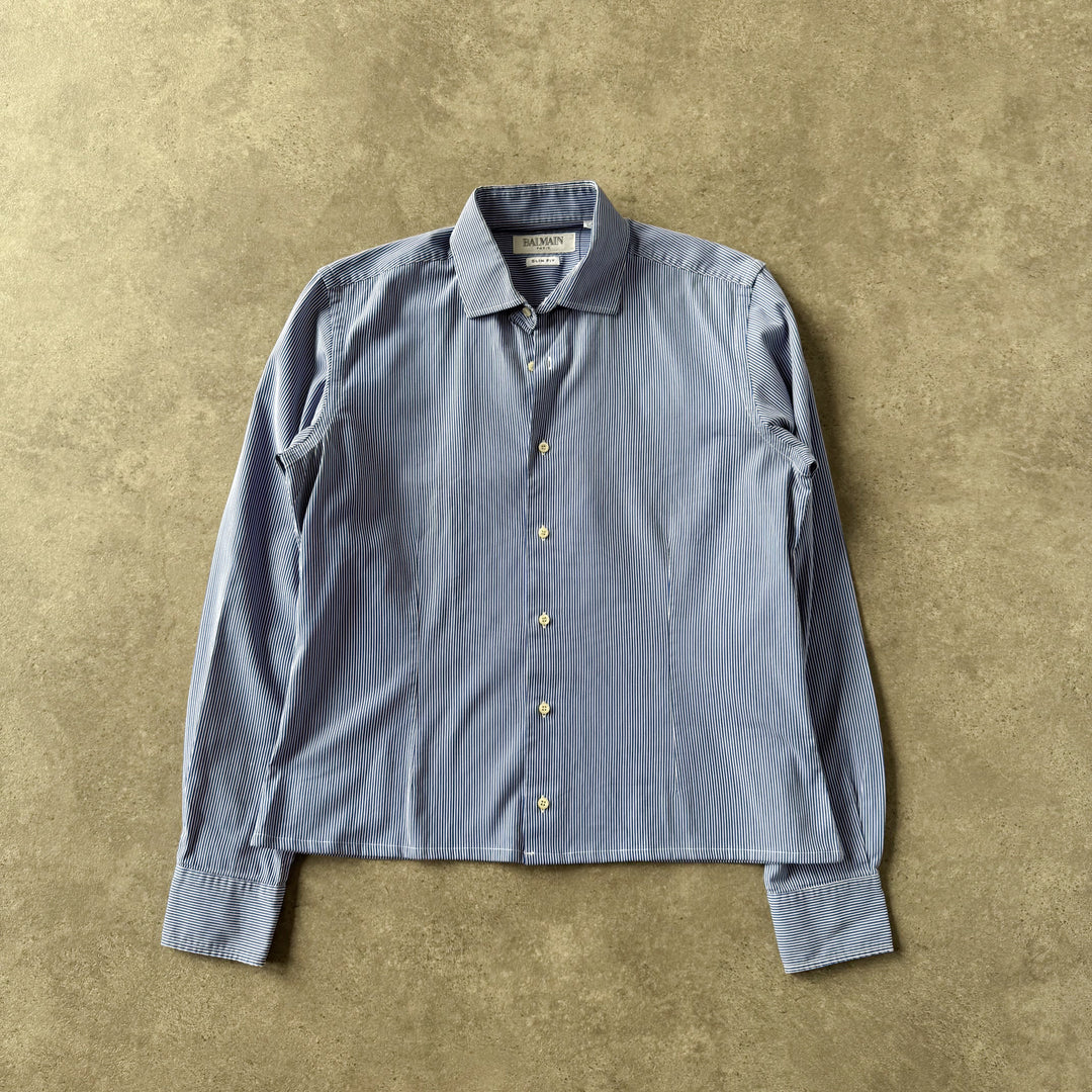 Balmain Dress Shirt Blue & White Women's M
