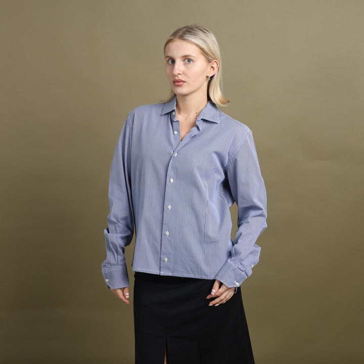 Balmain Dress Shirt Blue & White Women's M