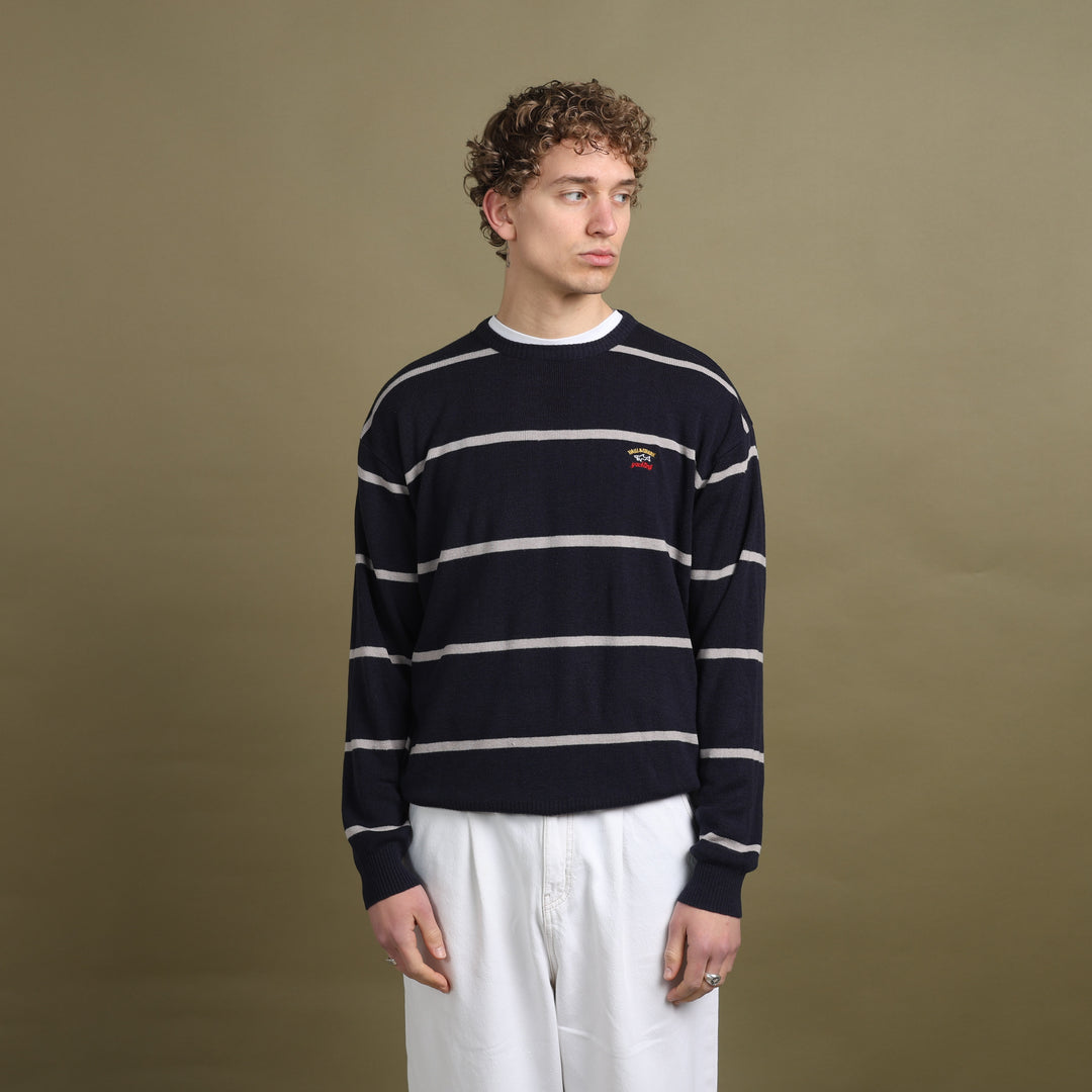 Paul & Shark Crew Neck Jumper Navy Blue & Grey Men's L