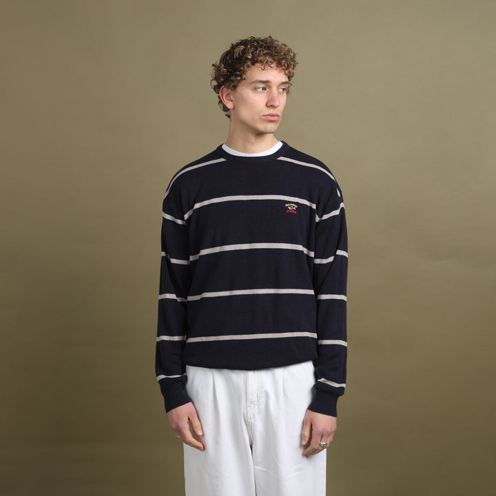 Paul & Shark Crew Neck Jumper Navy Blue & Grey Men's L
