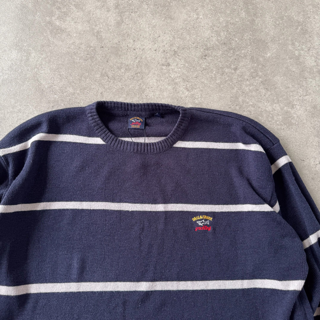 Paul & Shark Crew Neck Jumper Navy Blue & Grey Men's L