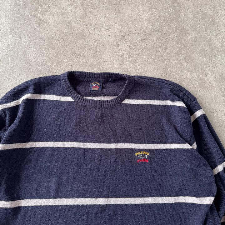 Paul & Shark Crew Neck Jumper Navy Blue & Grey Men's L