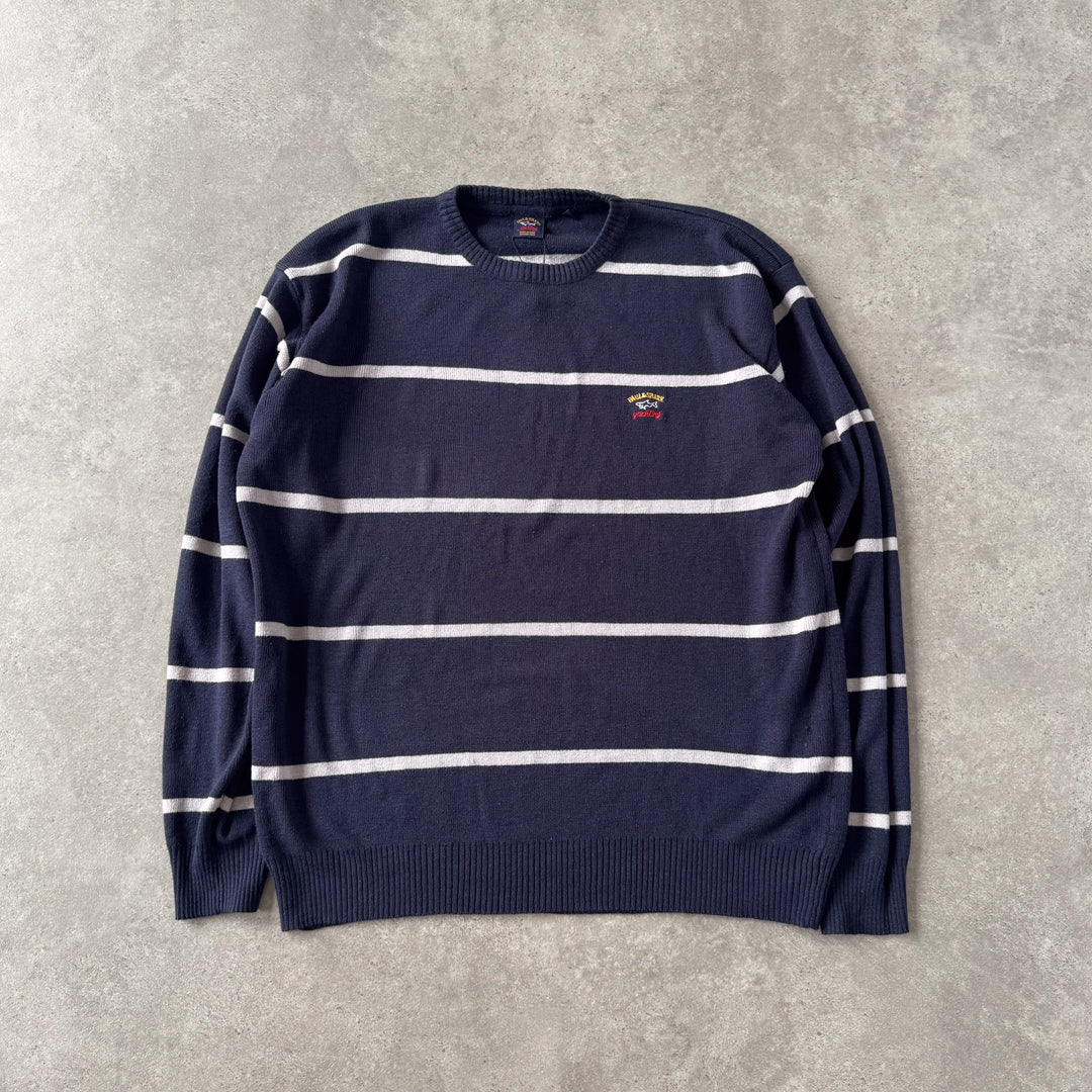 Paul & Shark Crew Neck Jumper Navy Blue & Grey Men's L