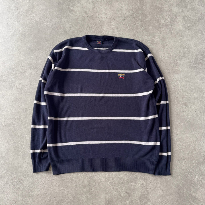 Paul & Shark Crew Neck Jumper Navy Blue & Grey Men's L