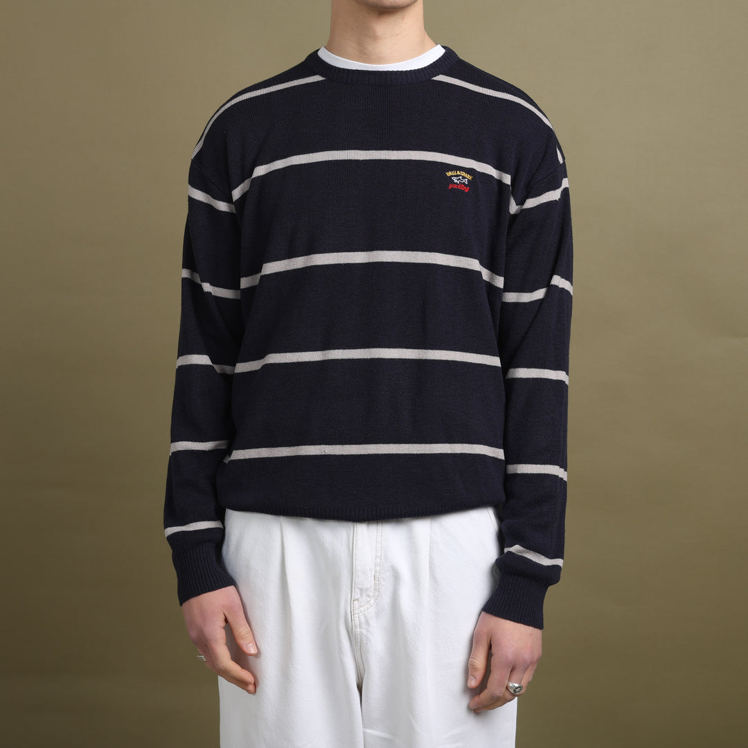 Paul & Shark Crew Neck Jumper Navy Blue & Grey Men's L