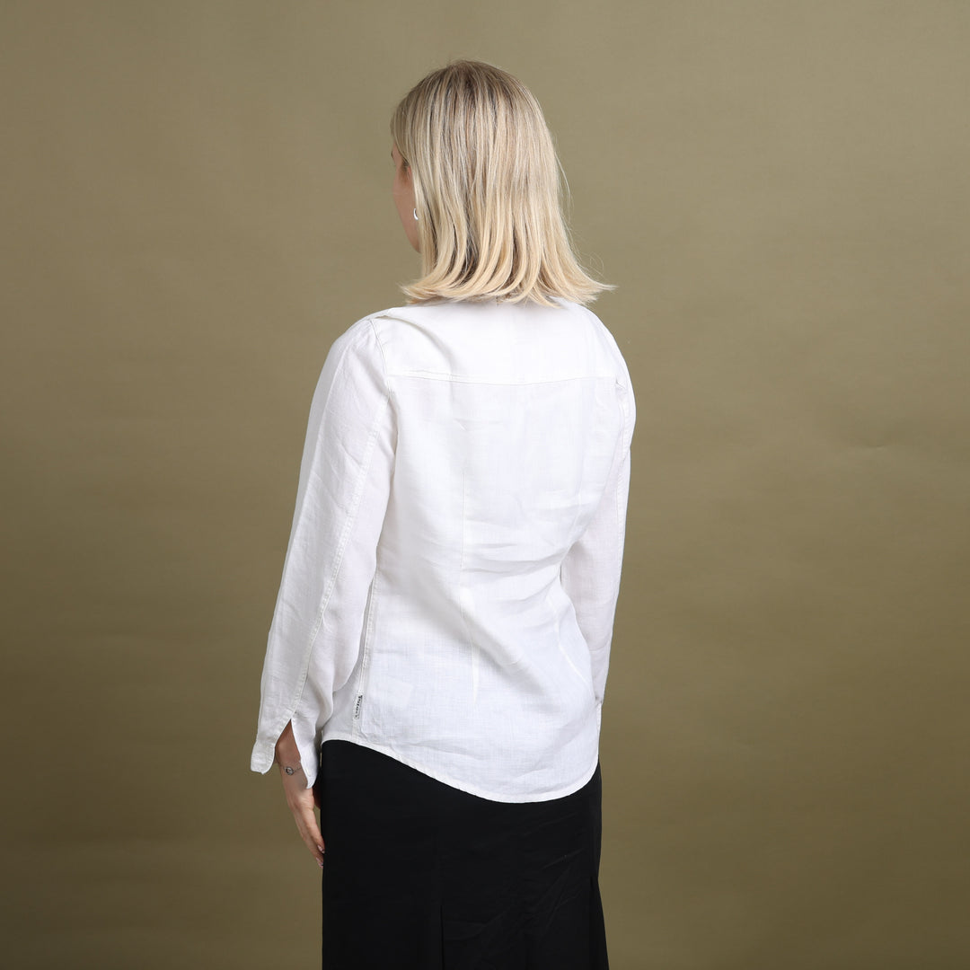 Armani Jeans Linen Shirt White Women's UK 10