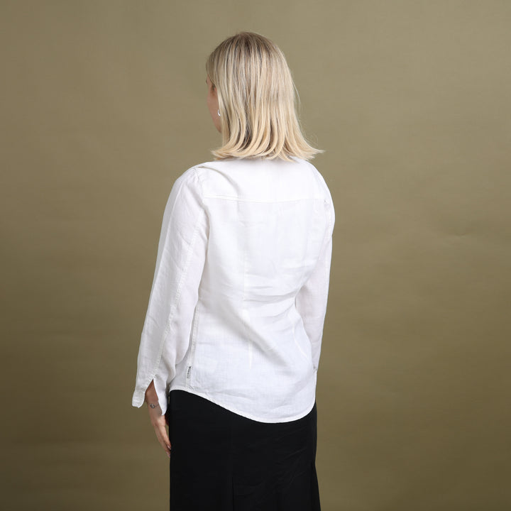 Armani Jeans Linen Shirt White Women's UK 10