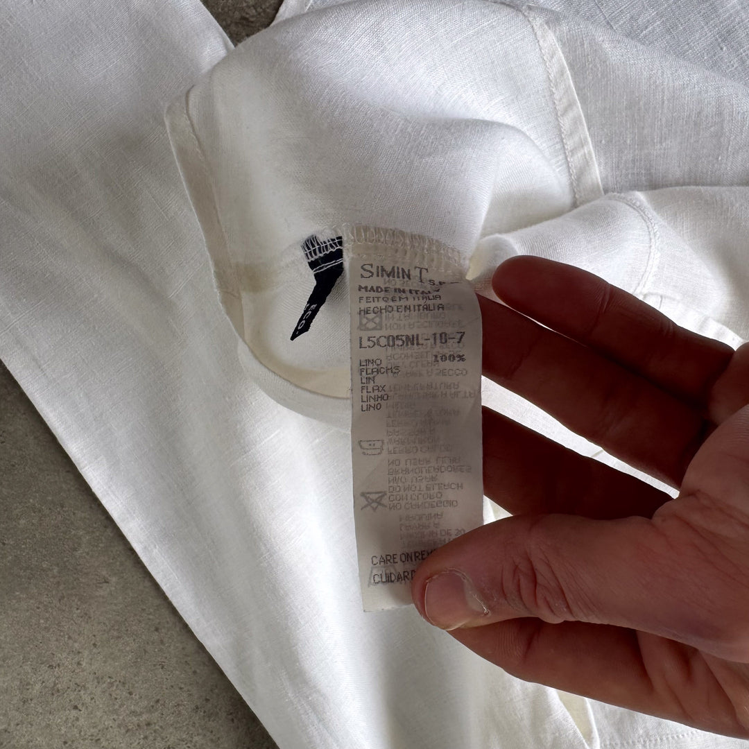 Armani Jeans Linen Shirt White Women's UK 10