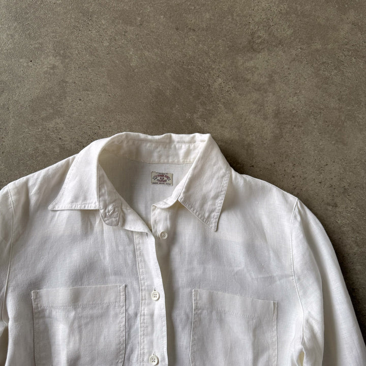 Armani Jeans Linen Shirt White Women's UK 10