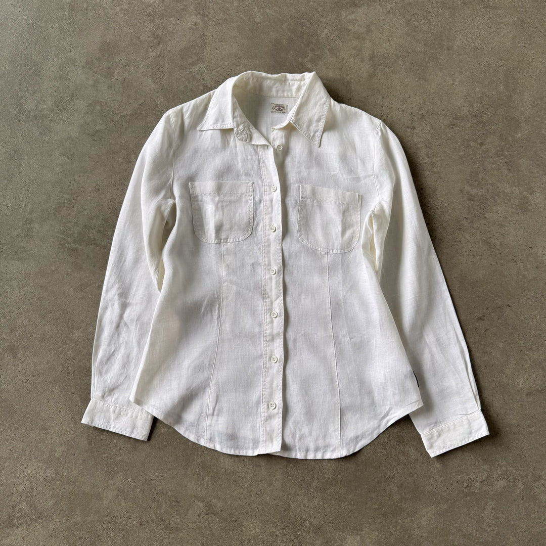 Armani Jeans Linen Shirt White Women's UK 10