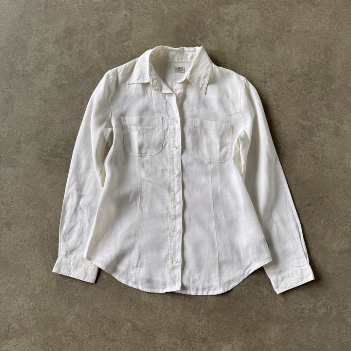 Armani Jeans Linen Shirt White Women's UK 10
