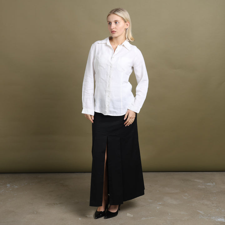 Armani Jeans Linen Shirt White Women's UK 10