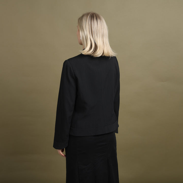 Armani Collezioni Collarless Blazer Black Women's UK 12