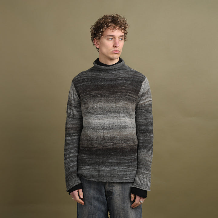 Armani Collezioni Turtleneck Jumper Black & Grey Men's L