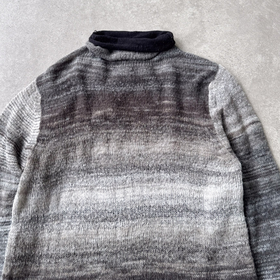 Armani Collezioni Turtleneck Jumper Black & Grey Men's L