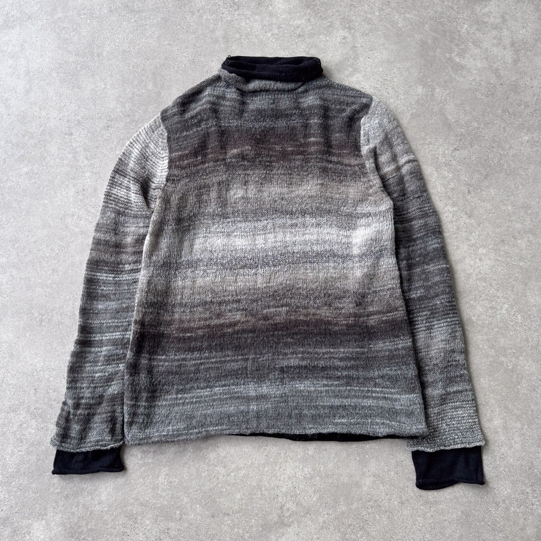 Armani Collezioni Turtleneck Jumper Black & Grey Men's L