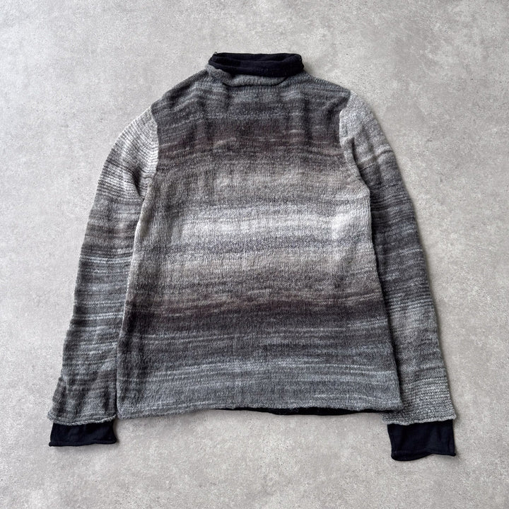 Armani Collezioni Turtleneck Jumper Black & Grey Men's L
