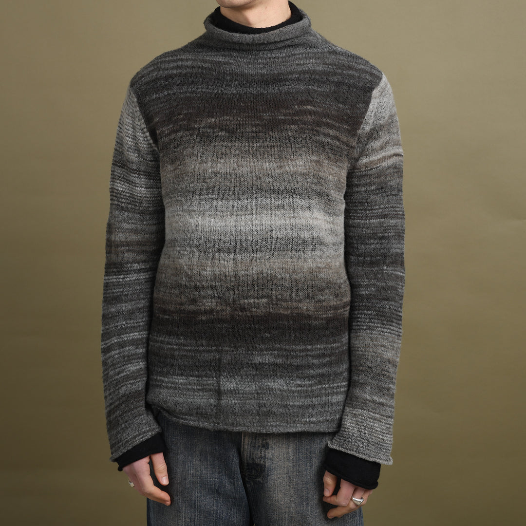 Armani Collezioni Turtleneck Jumper Black & Grey Men's L