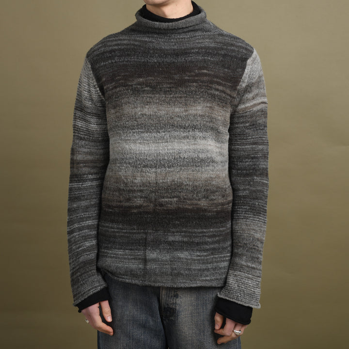 Armani Collezioni Turtleneck Jumper Black & Grey Men's L