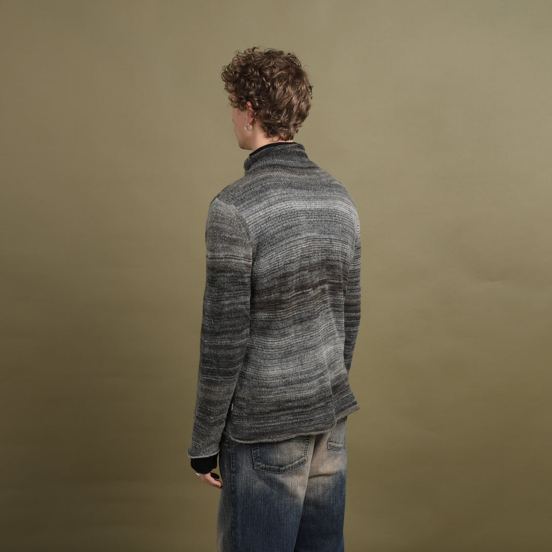 Armani Collezioni Turtleneck Jumper Black & Grey Men's L