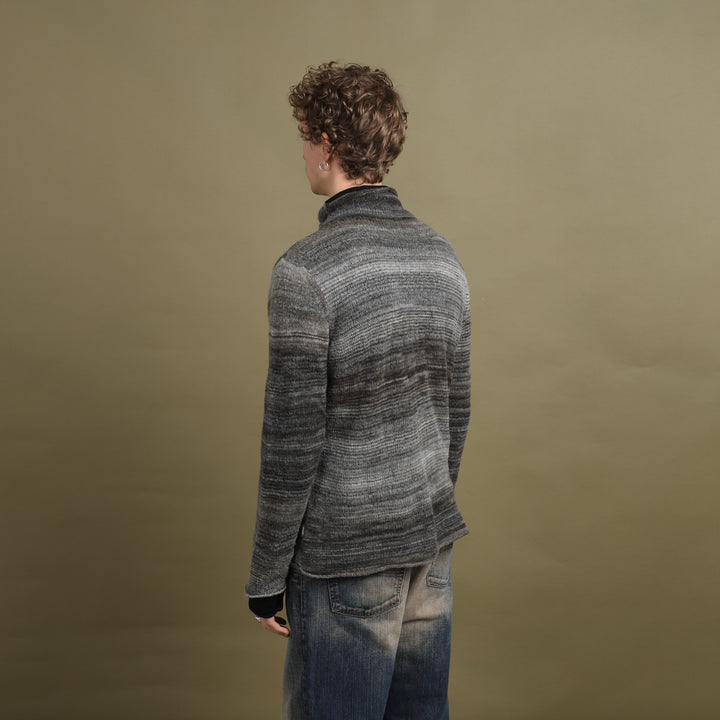 Armani Collezioni Turtleneck Jumper Black & Grey Men's L