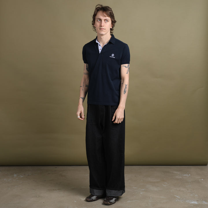 Roberto Cavalli Polo Shirt Navy Blue & Blue Men's M