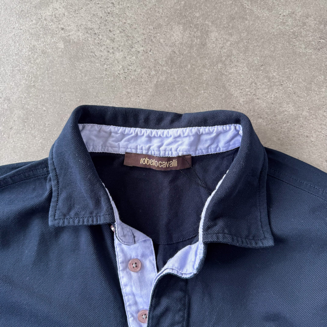 Roberto Cavalli Polo Shirt Navy Blue & Blue Men's M