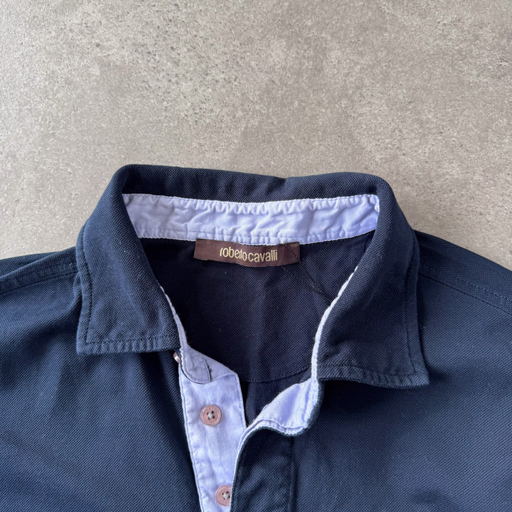Roberto Cavalli Polo Shirt Navy Blue & Blue Men's M