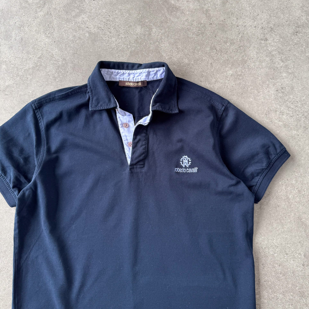 Roberto Cavalli Polo Shirt Navy Blue & Blue Men's M