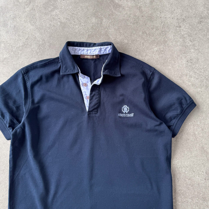 Roberto Cavalli Polo Shirt Navy Blue & Blue Men's M
