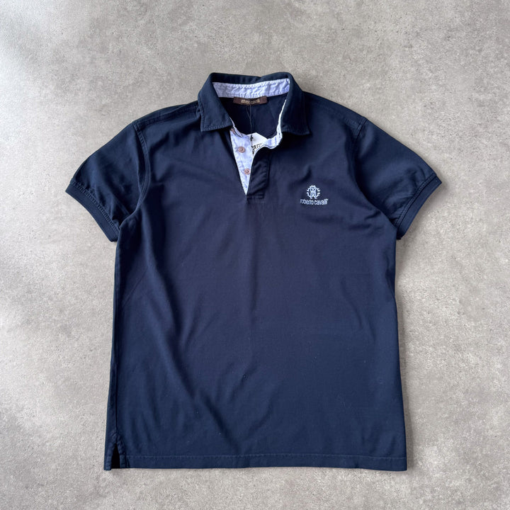 Roberto Cavalli Polo Shirt Navy Blue & Blue Men's M