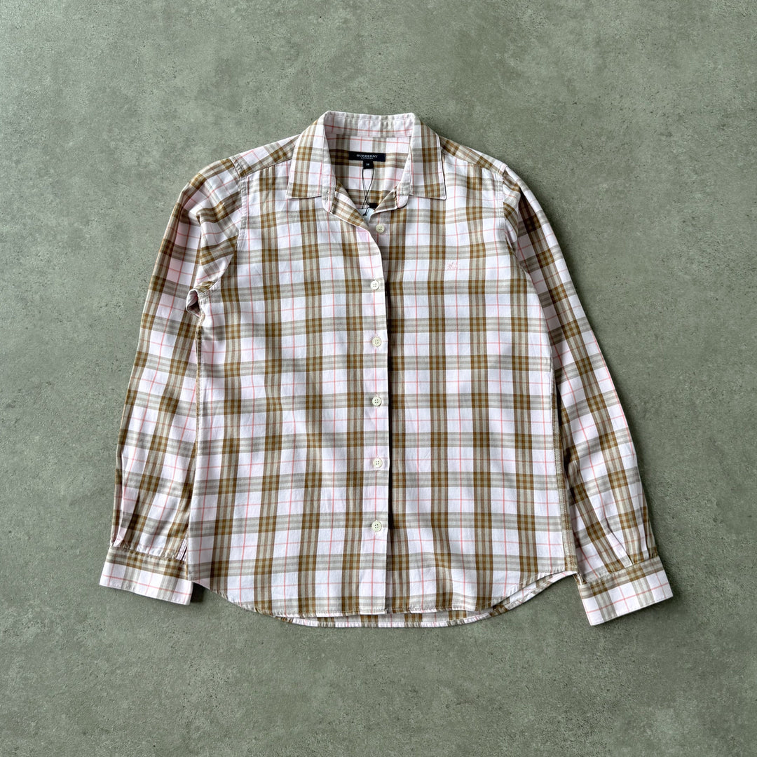 Burberry Shirt Pink & Beige Women's UK 10