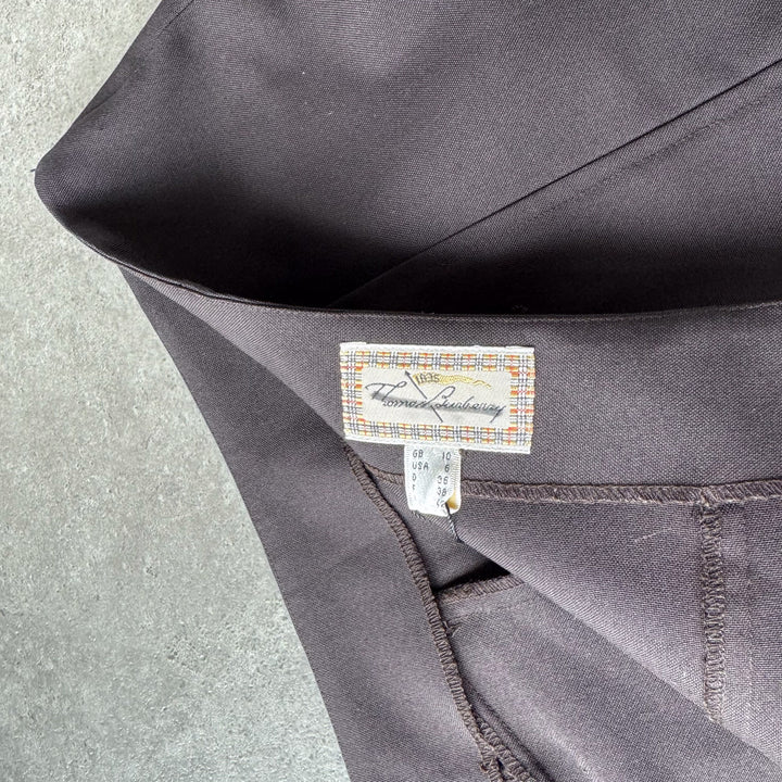 Thomas Burberry Midi Skirt Brown Women's UK 10